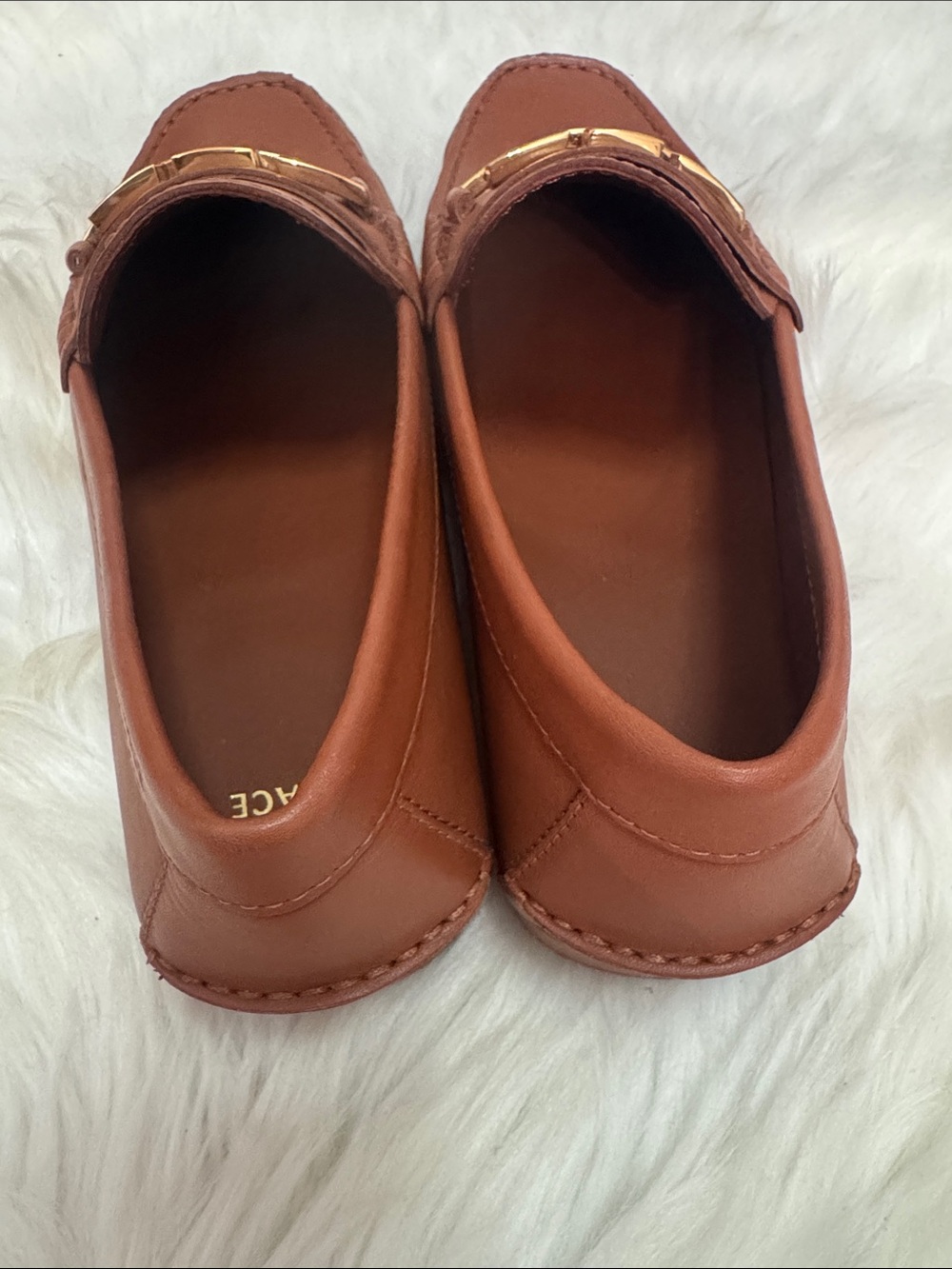 Versace Men’s Brown Leather Loafers with Gold-Tone Greek Key Accent - Picture 3 of 7
